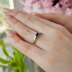 This exquisite gold ring features a rectangular blue sapphire gemstone, creating a timeless and elegant look. Perfect for special occasions or as a meaningful birthstone gift. ❤️ All products are made with love, labor and care. They bring you the best wishes. 🎁 All products are sent in special packages.  👋 You can write to us for any question you have in mind. Questions, comments, or just want to say hi? 💎 All products are made by experienced craftsmen. 🛒 Ready to Ship in 2-3 Business Days T Formal Birthstone Ring With Rectangular Stone, Gold Solitaire Ring With Rectangular Stone, Elegant Gold Birthstone Ring With Rectangular Stone, Formal Emerald Birthstone Ring In Rectangular Shape, Classic Rectangular Birthstone Ring For Wedding, Classic Square Cut Sapphire Ring As Gift, Classic Square Cut Sapphire Ring Gift, Classic Sapphire Square Cut Ring As Gift, Formal Rectangular Emerald Birthstone Ring