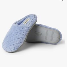 Quality Comfort: Our Leslie Slippers Are Made With A Soft, Breathable Terry Cloth Upper Material To Keep Your Feet Warm But Not Sweaty. The Leslie Clog Also Provides Comfort And Relief With Cloud-Like Memory Foam Footbeds. Easy On/Off Design: Leslie Terry Clog Slippers Are Easy To Slip On And Off In A Hurry, And Without Needing To Bend Over And Adjust. Slip Resistant Outsole: Thermoplastic Rubber Outsole Is Durable And Slip Resistant For Safety And Long-Lasting Support. They Make For A Great Ver Blue Synthetic Slippers With Cushioned Footbed, Blue Comfy Slippers With Round Toe, Comfy Blue Slippers With Round Toe, Comfy Blue Round Toe Slippers, Comfortable Blue Slippers With Branded Insole, Comfortable Blue Slippers With Round Toe, Comfortable Soft Blue Slippers, Blue Synthetic Slippers With Round Toe, Blue Synthetic Closed Toe Slippers