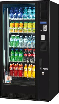 a vending machine filled with lots of drinks