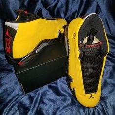 Air Jordan Retro 14 Se (Gs) 7y University Gold/Black 100% Authentic Purchased From Nike.Com (Receipt As Proof) Brand New - Never Been Worn And In Original Packaging. Box And Shoes In Perfect Condition- See Pics! **7y Is Rare For This Shoe** Youth Size 7 = Womens Size 8.5 Yellow Synthetic Basketball Shoes With Boost Midsole, Yellow High-top Leather Running Shoes, Yellow Synthetic Basketball Shoes With Round Toe, Yellow Synthetic Round Toe Basketball Shoes, Yellow Lace-up Leather Running Shoes, Yellow Basketball Shoes With Air Max Cushioning For Streetwear, Yellow High-top Synthetic Jordan Shoes, Yellow High-top Jordan Shoes, Yellow Basketball Shoes With Rubber Sole