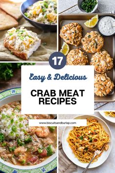 These recipes with crab meat are every seafood lover’s dream! You won’t find any imitation crab meat here, just real fresh lump crab meat used in a variety of delicious ways! We live in coastal Georgia where blue crabs are the name of the game when it comes to fresh crab meat, but that isn’t the case everywhere. The recipes below use blue crab, Dungeness crab, king crab, and even canned crab meat! Crab Patties Recipes, Recipes With Fake Crab Meat, Jumbo Lump Crab Meat Recipes, Imitated Crab Meat Recipes, Recipes With Crab Meat, King Crab Recipes, Recipes With Crab, Blue Crab Recipe, Imation Crab Recipes