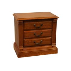 AMERICAN DREW Solid Oak Early American Style 28" Three Drawer Nightstand 531-420  26.5" High 28.25" Wide 17.5" Deep  We specialize in high end used furniture that we consider to be at least an 8 on a scale of 1 to 10 regarding condition, unless otherwise noted. Early American Style, Three Drawer Nightstand, Hickory Chair, Nightstand Storage, Wood Nightstand, Drawer Nightstand, Casegoods, Early American, Furniture Companies