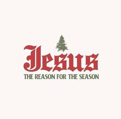 the reason for the season is jesus's christmas tree in red and green lettering