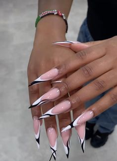 French Stiletto Nails, Stilleto Nails Designs, Long Stiletto Nails, Purple Acrylic Nails, Stiletto Nails Designs, French Tip Acrylic Nails, Long Acrylic Nails Coffin, Exotic Nails, Acrylic Nails Coffin Pink