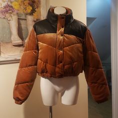 Celebrity Pink Puffer Jacket Size Large Brown/Black Pit To Pit Is 24 Inches Total Length Is 21 Inches Excellent Condition, No Flaws Brand New With Tags Trendy Brown Patchwork Outerwear, Trendy Brown Puffer Jacket For Winter, Trendy Brown Winter Puffer Jacket, Brown Puffer Jacket With Padded Collar For Fall, Trendy Brown Puffer Jacket For Fall, Fitted Brown Quilted Outerwear, Fitted Brown Puffer Outerwear, Trendy Brown Puffer Outerwear, Brown Puffer Outerwear For Fall