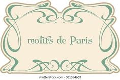 an ornate frame with the words moffis de paris in french and english on it