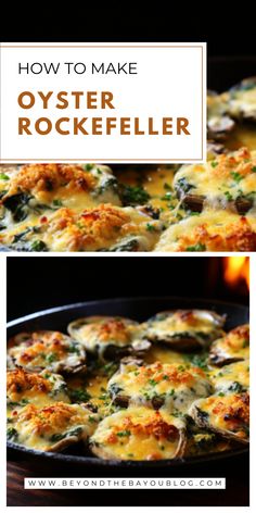 how to make oyster rockefellerer with cheese and spinach in a cast iron skillet