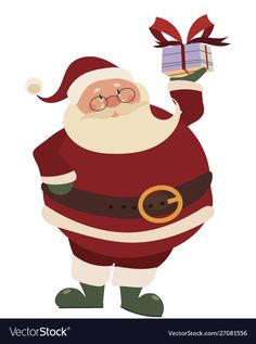 santa claus holding a gift box in his hand