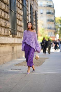 Aimee Song Style, Degree Outfit, Baggy Outfit Ideas, Monochromatic Outfit, Monochrome Outfit, Purple Outfits, Purple Fashion, Seasonal Fashion, Shades Of Purple