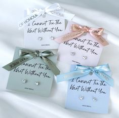 four different colored tags with bows on them that say i cannot't be the best without you