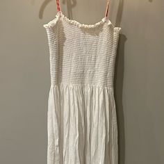 75% Cotton, 25% Modal. Can Be Worn As A Dress Or Bathing Suit Cover Up. The Tags Have Been Removed And It’s Been Washed But Never Worn. White Long Dress, Bathing Suit Cover, Long White Dress, Bathing Suit Covers, Bathing Suit Cover Up, Orange White, A Dress, Bathing Suit, Bathing Suits