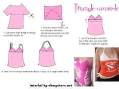 instructions for how to make an origami tank top with the shape and pattern