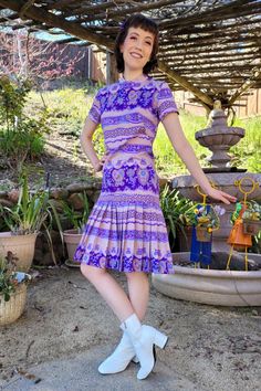 Groovy! A psychedelic drop waist scooter dress with a purple paisley print. Available in my Etsy shop #luckbealadyvintage #moddress #60smod #60s #psychedelic #60sdress #paisleydress #scooterdress #60sfashion #modfashion #modstyle 1970s Fitted Dress With Vintage Pattern, Fitted Purple 1970s Style Dress, Fitted 1970s Style Purple Dress, 1970s Fitted Purple Dress, 60s Mod Dress, 60s 70s Aesthetic, Scooter Dress, Mod Dress 60s, Mod Scooter