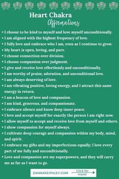 Heart Chakra Affirmations Mantra, How To Open Your Heart Chakra, How To Open Your Heart To Love, Compassion Affirmations, Heart Affirmations, Open Heart Chakra, Heart Openers