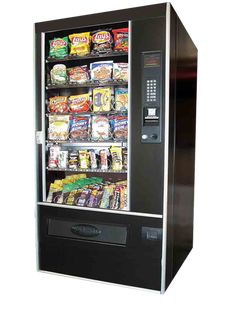 a vending machine that is filled with snacks