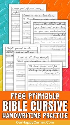 cursive practice sheets printable Bible Verse Copywork, Free Cursive Worksheets, Cursive Handwriting Practice Sheets, Cursive Practice Sheets, Learn Cursive, Bible Themes, Learn To Write Cursive