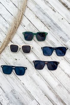 Details: Block out the sun while still looking trendy in these acetate wayfarer sunglasses. - Wayfarer glasses- BLOCKS 100% UVA & UVB Sunglasses Wayfarer, Black Wayfarer Sunglasses, Wayfarer Glasses, Good Spirits, Wayfarer Sunglasses, Sunglasses & Glasses, Tortoise, Final Sale, Blue Black