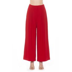 You'll love the fabulous style of these Women's ALEXIA ADMOR Kari Long Wide Leg Pants.Click on this WOMEN'S GUIDE to find the perfect fit and more! You'll love the fabulous style of these Women's ALEXIA ADMOR Kari Long Wide Leg Pants.Click on this WOMEN'S GUIDE to find the perfect fit and more! FEATURES Zipper closure Fully lined 2 front pocketsFIT & SIZING Midrise sits on the high hip 28-in. inseam Wide leg opening 26 3/4-in. leg openingFABRIC & CARE Polyester Lining: polyester, spandex Hand wa Chic Red Bottoms For Spring, Elegant Red Summer Bottoms, Chic Red Spring Bottoms, Red Long Pants For Spring, Elegant Red Wide Leg Pants For Spring, Elegant Red Wide Leg Pants For Summer, Chic Red Wide Leg Bottoms, Chic Red High Waist Wide Leg Pants, Elegant Red Dress Pants For Spring