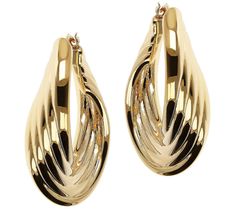 Glam up your look with the simple addition of these polished multi-hoop earrings. From BellaOro. Twisted Hoop Earrings, Simple Addition, Italian Jewelry, Light Weight Earrings, Earings Piercings, Beautiful Jewelry, Gold Jewelry, Hoop Earrings, Jewelry Earrings