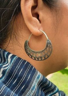 Ethnic lightweight hoop earrings. Pre-Columbian inspired jewelry handmade from Sterling Silver. Gift for her. Designed and handmade with passion at our island home. The perfect accompaniment to your alternative lifestyle or as a truly unique gift for her. FREE SHIPPING- FREE BATIK GIFT BOX Handmade especially for the bold, earthy woman of the world, each piece is as unique as the wearer. Variations may occur due to the organic nature of natural materials and handcrafted elements. Your purchase f Bohemian Style Small Hoop Handmade Jewelry, Artisan Handmade Small Hoop Earrings, Handmade Small Hoop Bohemian Jewelry, Handmade Bohemian Small Hoop Jewelry, Handmade Metal Hoop Earrings For Festivals, Handmade Vintage Hoop Jewelry, Handmade Small Hoop Jewelry For Festivals, Bohemian Round Fair Trade Jewelry, Handmade Bohemian Hoop Earrings