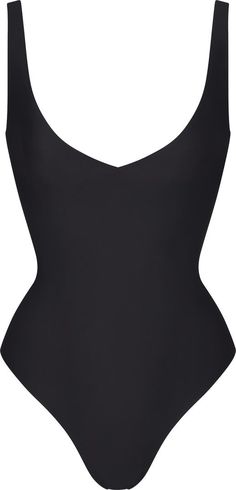 SKIMS Body Plunge Bodysuit | Nordstrom Chic Bodysuit With Built-in Bra And Low Back, Chic Low Back Bodysuit With Built-in Bra, V-neck Swimwear With Moderate Back Coverage, Second-skin V-neck Swimwear, Chic Second-skin V-neck Swimwear, Sleek Summer Bodysuit With Spaghetti Straps, Elegant Low-cut Lined Swimwear, Sleek Bodysuit With Spaghetti Straps And Lined Body, Elegant Low-cut Swimwear With Built-in Bra