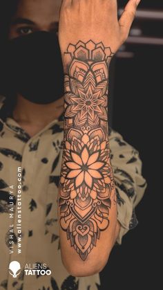 A geometric design is basically an amalgam of basic geometric shapes, combined and repeated throughout the tattoo to create a bigger object. It can be precise or abstract based on the design.

Checkout this amazing Mandala Tattoo for men on arm done by Vishal Maurya at Aliens Tattoo India.

If you wish to get this tattoo visit - https://www.alienstattoo.com/geometric-tattoo-ideas Mandala Tattoo For Men, Mandala Arm Tattoos, Mandala Tattoos For Women, Aliens Tattoo, Mandala Hand Tattoos, Mandala Tattoo Sleeve, Forearm Band Tattoos