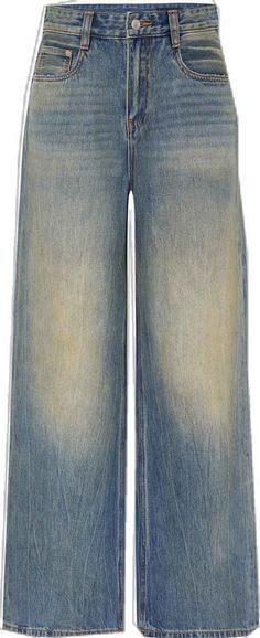 Baggy Straight Medium Wash Jeans, Baggy Straight Jeans In Denim Blue, Faded Oversized Straight Leg Jeans, Medium Wash Baggy Mid-rise Pants, Baggy Straight-leg Denim Blue Jeans, Baggy Straight Jeans, Ideal Wardrobe, Jean Crafts, Mesh Bag