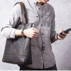 Woosir Men's Tote Bags for Work Double Handle Shoulder Bag With Leather Strap For Travel, Casual Business Tote Shoulder Bag, Casual Tote Shoulder Bag For Business, Travel Shoulder Bag With Double Handle And Leather Strap, Business Rectangular Shoulder Bag With Leather Strap, Casual Everyday Shoulder Bag With Leather Strap, Daily Use Leather Strap Satchel, Rectangular Leather Strap Shoulder Bag For Work, Daily Use Satchel With Leather Strap