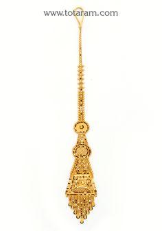 22 Karat Gold Maang Tikka - Papidi Billa   - 235-GT421 - in 6.800 Grams for USD $603.39. 
Made in India by Totaram Jewelers Online this product is in Gold - 22 Karat BIS Hallmark 916 KDM Gold  & is an excellent gift for Adult - Women. Ships fully insured with secured guaranteed delivery for free with your order over $250 from New Jersey USA & comes with 30 days exchange policy. Gold Maang Tikka, Papidi Billa, Fine Gold Jewelry, Maang Tikka, Gifts For Adults, 22k Gold, Timeless Beauty, Everyday Look, New Jersey