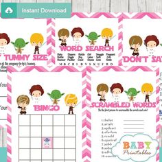 the printable baby shower game is ready to be used for your child's birthday party