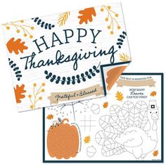 two thanksgiving cards with the words happy thanksgiving