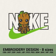 Single-size:   3.5" 
File types: CSD | DST | EXP | HUS | JEF | PES | SHV | VIP | XXX Groot Embroidery, Nike Ideas, Nike Drawing, Tshirt Printing Business, Nike Svg, Pes Files, Nike Embroidery, Animal Body Parts, Sublimation Ideas Projects Inspiration