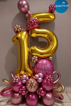 the number five is made out of balloons