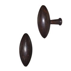 pair of wooden door knobs on white background