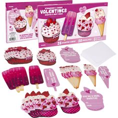 valentine's day cupcakes and ice cream kit