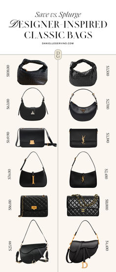 SAVE VS. SPLURGE DESIGNER BAGS | ysl, ysl bag, saint Laurent, prada bag, bottega veneta bag, dior bag, dior bags, classic designer bags, designer bag lookalikes, designer inspired bags, crossbody bags, shoulder bags, black bag, black leather bag, leather bags, staple bag, staple bags, staple purses, staple purse, amazon finds, mango Designer Bag Inspiration, Prada Bag Crossbody Black, Dior Bag Aesthetic Outfit, Trendy Shoulder Bags 2024, Luxury Brands Bags, 2024 Bags Trends Women, Ysl Shoulder Bag Outfit, Best Ysl Bags, Trending Bags For Women 2024