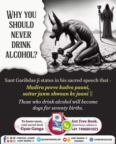 an advertisement for alcohol with a devil drinking from a can and the caption says, why you should never drink alcohol?