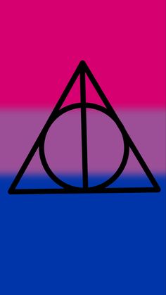 an image of a triangle on a pink and blue background with the word deathly hall