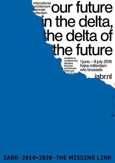 a blue poster with the words our future in the delta