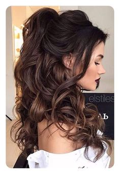 Down Hairstyles For Long Hair, Half Up Wedding Hair, Half Ponytail, Long Dark Hair, Trendy Wedding Hairstyles