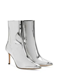 Giuseppe Zanotti Mirea 85mm Leather Boots - Farfetch Metallic High Heel Boots For Formal Occasions, Chic Metallic Heeled Boots For Formal Occasions, Silver Heeled Boots With Reinforced Heel For Party, Chic Silver High Heeled Boots, Silver Chic Heeled Boots For Formal Occasions, Chic Silver Heeled Boots For Formal Occasions, Chic Silver Heeled Boots For Formal Events, Chic Metallic High Heeled Boots, Chic Silver High Heel Boots