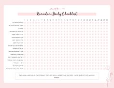 a pink and white checkered calendar with the words, random daily schedule on it