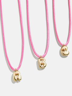 Give your little one a present that’s uniquely theirs with the Pretty in Pink Kids’ Initial Necklace. Personalized with their initial in gold, it’ll be so cute, they won’t ever want to take it off. Please note: intended for children 3+. Packaging May Vary. Primark Kids, Bracelets For Kids, Ballerina Kids, Toddler Jewelry, Donuts Earrings, Unicorn Earrings, Placemats Kids, Cream Earrings, Jewelry Girl