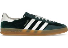 Gucci Gazelle Green, Adidas Gazelle Green, Adidas X Gucci, Trainers Adidas, Gucci Brand, Gucci Sneakers, Gg Monogram, Loafer Sneakers, Adidas X