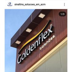 the sign on the side of a building that says goldenflex