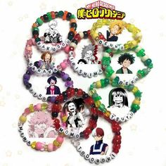 Live Backgrounds, Bracelets Etsy, Anime Friendship, Anime Jewelry, Bracelet Craft Diy, Kandi Bracelets