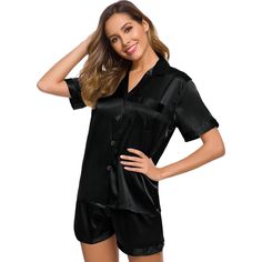 A distinctively styled item of clothing ideal for unwinding and resting at home. To provide maximum comfort. This Women's Sleepwear Sets Pattern Lounge is manufactured from a sturdy and stretchable material. It is suitable for washing machines and won't lose color over time. This loungewear is all you need to relax at home. They are soft and easy to touch which projects versatility and effortless grace in every step you take. Made to make you feel good, each of our nightwear expresses our love f Comfortable Black Sleepwear For Pajama Party, Comfortable Black Sleepwear For Loungewear, Black Relaxed Fit Sleepwear For Lounging, Casual Black Sets For Relaxation, Black Relaxed Fit Sleepwear, Comfortable Stretch Black Sleepwear, Black Relaxed Fit Sleepwear For Relaxation, Comfortable Relaxed Fit Tops For Home, Black Relaxed Fit Loungewear Sets