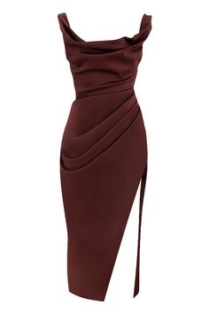 'Rhoda' is cut from our ultra luxe duchess satin and has an off shoulder fit for that sexy languid vibe. It's fully bones through the corset with a balconette cut that's super flattering for the bust. The side draping snatches the waist right in a... Off The Shoulder Corset Dress, Burgundy Midi Dress, Gaun Fashion, Grad Dresses, House Of Cb, Looks Chic, Classy Dress, Corset Dress, Fancy Dresses