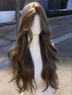 Long Hair Anime Style, Angel To Frame Face Hair, Long Layered Hair Long Hair, Hair Styles On Mannequin Head, Wavy Korean Hair, Super Long Haircut, Korean Wolf Cut Long Hair, Princess Haircut, 30 Inch Hair