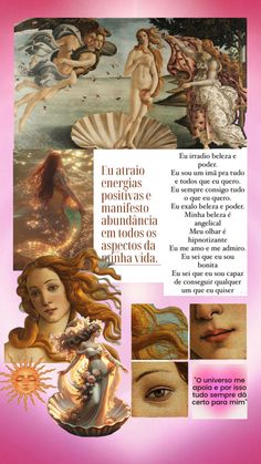 an advertisement with pictures of mermaids and other things